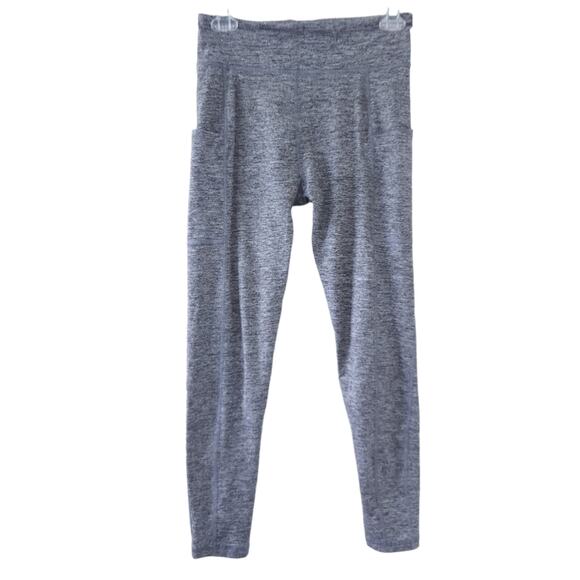 Aeropostale Athletic Leggings Medium Gray Wide Waistband 25" Inseam Yoga Pants - Picture 1 of 5